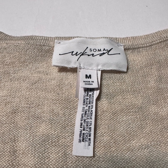 Soma Weekend V-neck Pullover Lightweight Sweater Medium Soft Tunic - Picture 2 of 6